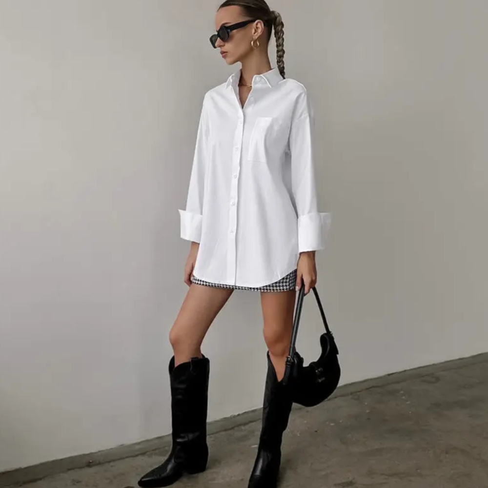 Classic White Button Down Shirt for Women